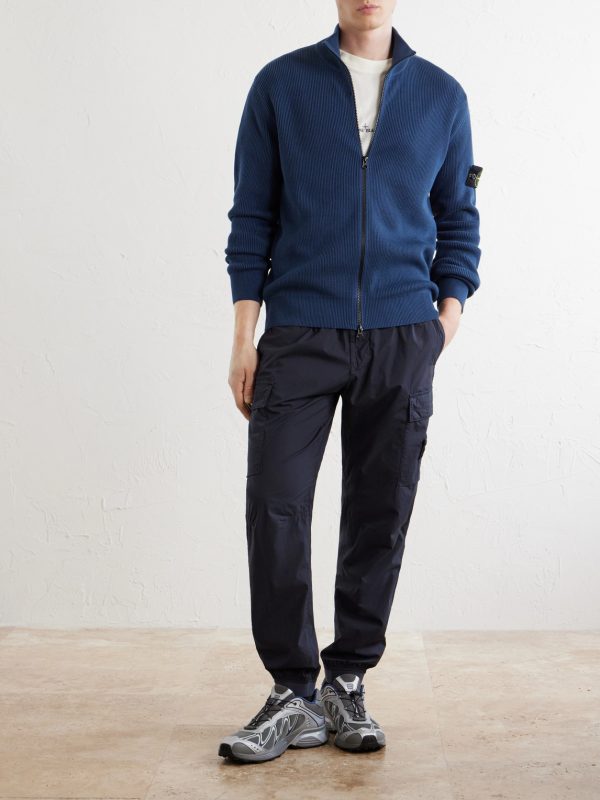 Ribbed Cotton Zip-Up Sweater - OU