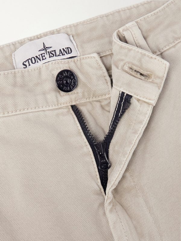 Logo-Appliquéd Straight-Leg Garment-Dyed Cotton Trousers - E1 Logo-Appliquéd Straight-Leg Garment-Dyed Cotton Trousers - E1