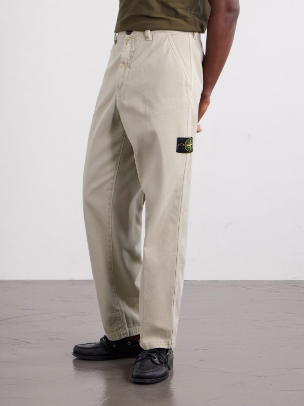 Logo-Appliquéd Straight-Leg Garment-Dyed Cotton Trousers - FR Logo-Appliquéd Straight-Leg Garment-Dyed Cotton Trousers - FR