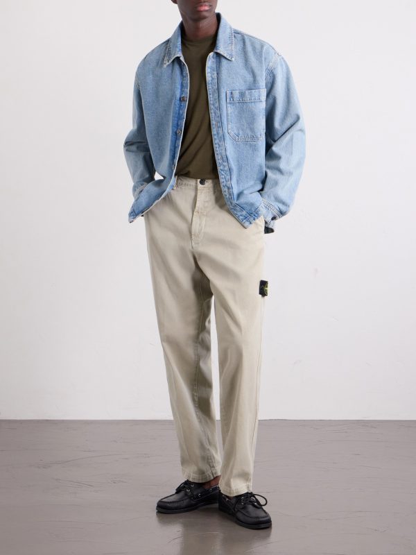 Logo-Appliquéd Straight-Leg Garment-Dyed Cotton Trousers - OU Logo-Appliquéd Straight-Leg Garment-Dyed Cotton Trousers - OU