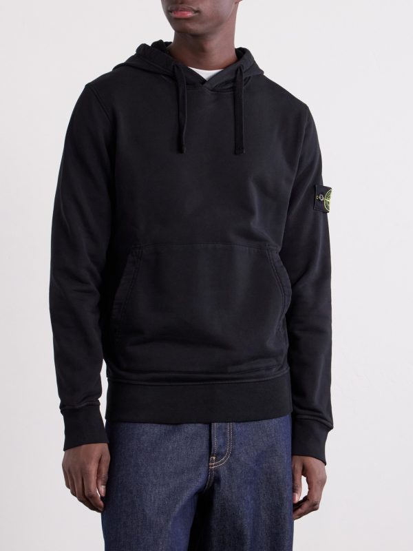 Logo-Appliquéd Garment-Dyed Cotton-Fleece Hoodie - FR