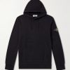 Logo-Appliquéd Garment-Dyed Cotton-Fleece Hoodie