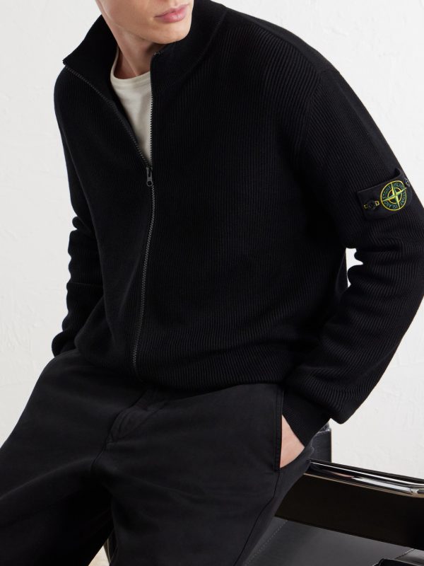 Ribbed Cotton Zip-Up Sweater - CU Ribbed Cotton Zip-Up Sweater - CU