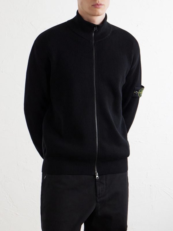Ribbed Cotton Zip-Up Sweater - FR Ribbed Cotton Zip-Up Sweater - FR