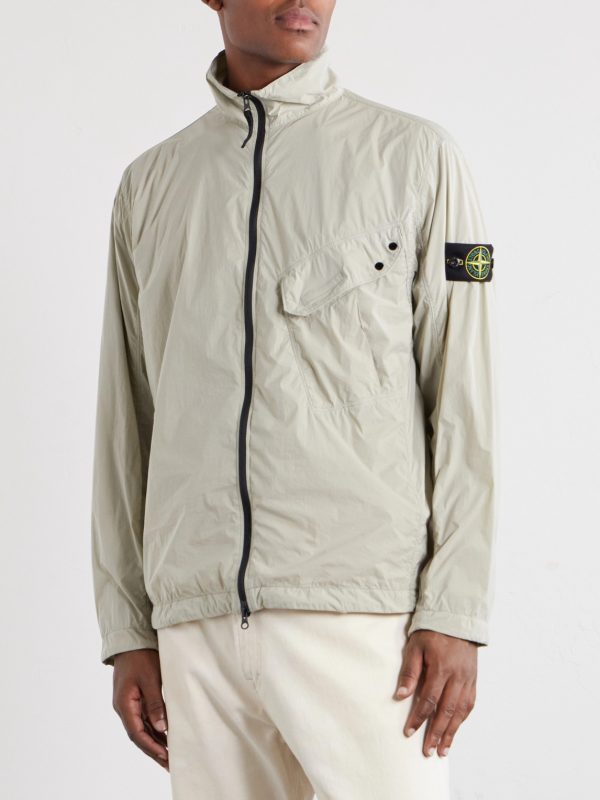 Logo-Appliquéd Garment-Dyed Shell Jacket - FR