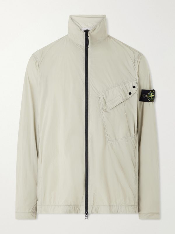 Logo-Appliquéd Garment-Dyed Shell Jacket