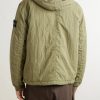 Garment-Dyed Padded Crinkled-Nylon Hooded Jacket - BK Garment-Dyed Padded Crinkled-Nylon Hooded Jacket - BK