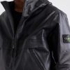 Logo-Appliquéd Leather Hooded Jacket - CU Logo-Appliquéd Leather Hooded Jacket - CU