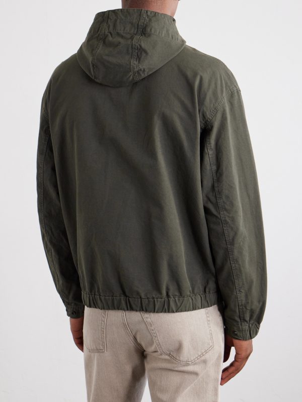 Logo-Appliquéd Garment-Dyed Cotton Ripstop Hooded Jacket - BK Logo-Appliquéd Garment-Dyed Cotton Ripstop Hooded Jacket - BK