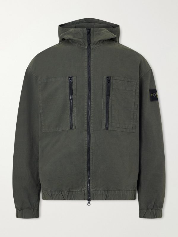 Logo-Appliquéd Garment-Dyed Cotton Ripstop Hooded Jacket Logo-Appliquéd Garment-Dyed Cotton Ripstop Hooded Jacket