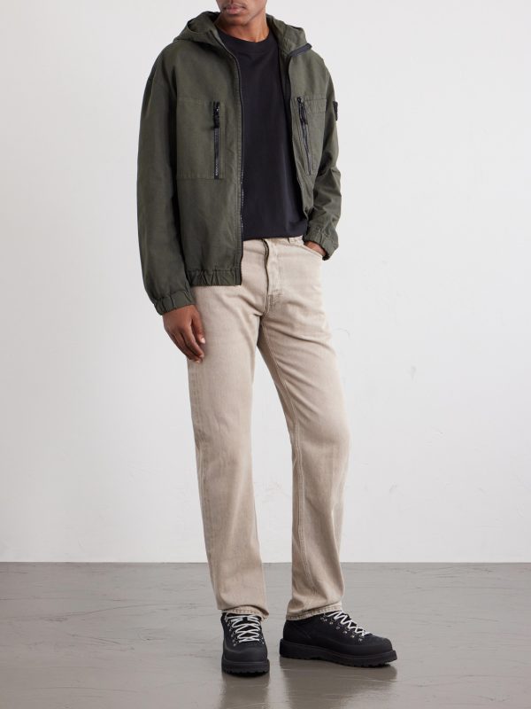 Logo-Appliquéd Garment-Dyed Cotton Ripstop Hooded Jacket - OU Logo-Appliquéd Garment-Dyed Cotton Ripstop Hooded Jacket - OU