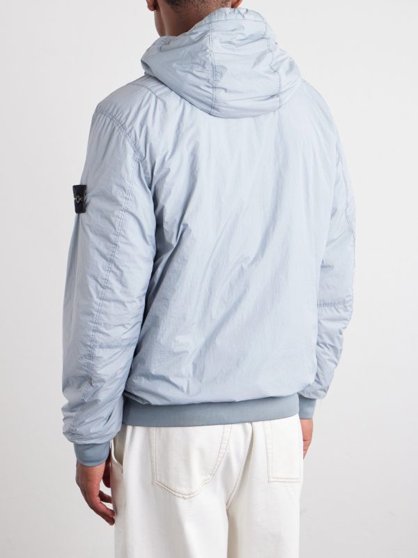 Logo-Appliquéd Padded Garment-Dyed Crinkled-Shell Hooded Jacket - BK
