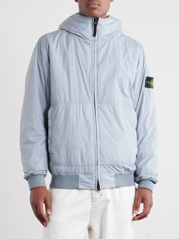 Logo-Appliquéd Padded Garment-Dyed Crinkled-Shell Hooded Jacket - FR