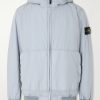 Logo-Appliquéd Padded Garment-Dyed Crinkled-Shell Hooded Jacket