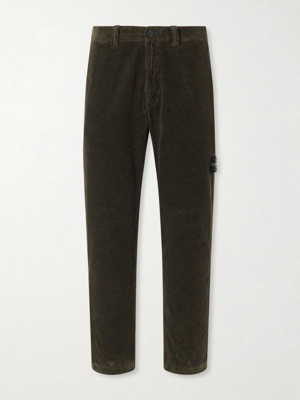 Logo-Appliquéd Wide-Leg Cotton-Corduroy Trousers Logo-Appliquéd Wide-Leg Cotton-Corduroy Trousers