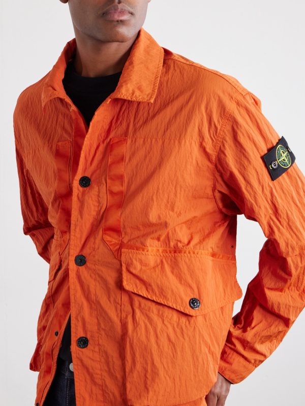 Logo-Appliquéd Padded Garment-Dyed Crinkled-Shell Jacket - CU