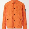 Logo-Appliquéd Padded Garment-Dyed Crinkled-Shell Jacket