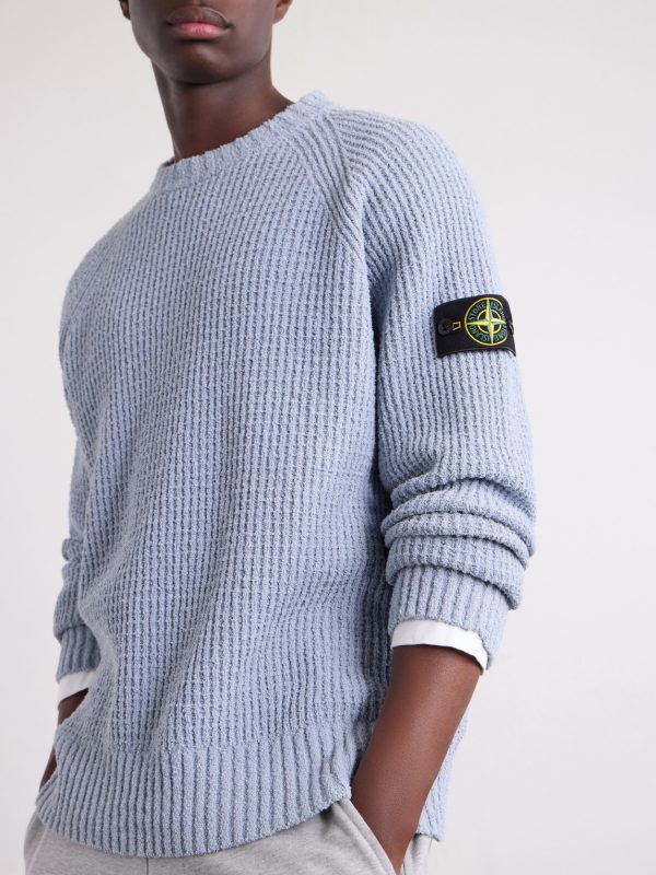 Logo-Appliquéd Ribbed Cotton-Blend Sweater - CU