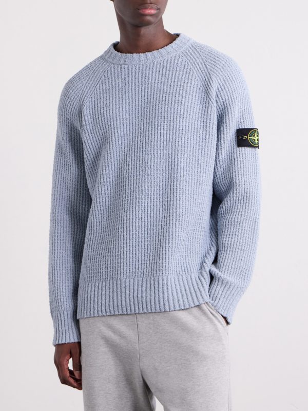 Logo-Appliquéd Ribbed Cotton-Blend Sweater - FR