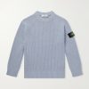 Logo-Appliquéd Ribbed Cotton-Blend Sweater
