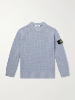 Logo-Appliquéd Ribbed Cotton-Blend Sweater Logo-Appliquéd Ribbed Cotton-Blend Sweater