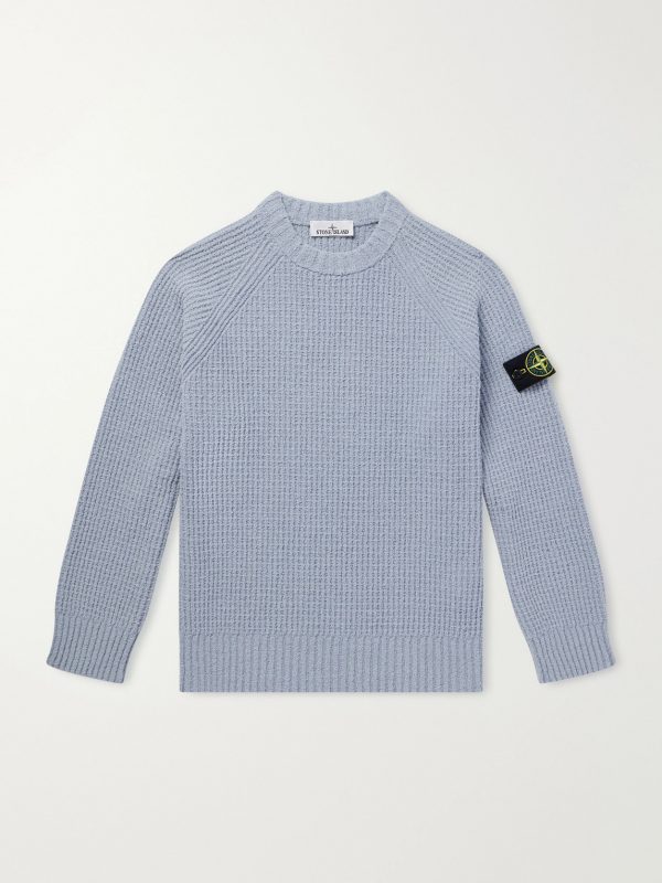 Logo-Appliquéd Ribbed Cotton-Blend Sweater