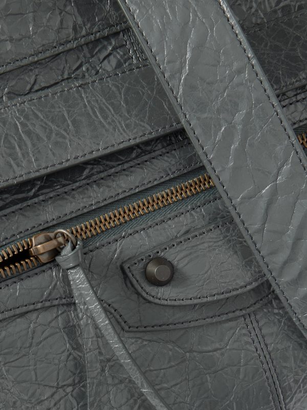 Le City Moto Medium Embellished Crinkled-Leather Messenger Bag - CU Le City Moto Medium Embellished Crinkled-Leather Messenger Bag - CU