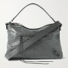 Le City Moto Medium Embellished Crinkled-Leather Messenger Bag Le City Moto Medium Embellished Crinkled-Leather Messenger Bag