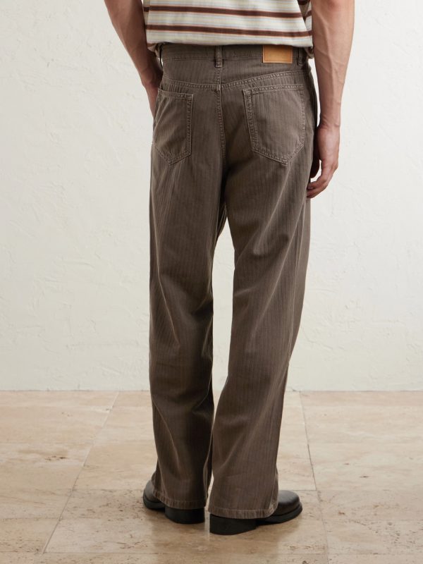 Genua Wide-Leg Herringbone Cotton-Blend Trousers - BK Genua Wide-Leg Herringbone Cotton-Blend Trousers - BK