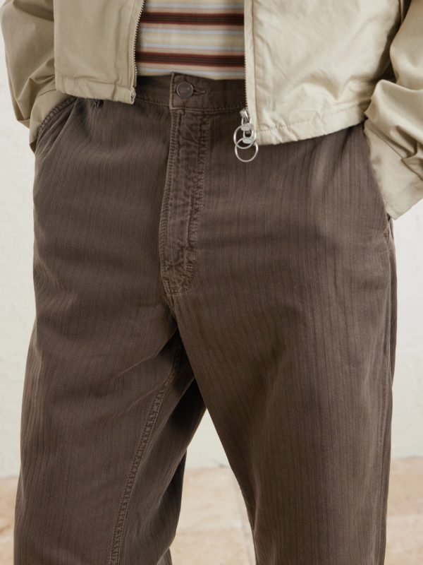 Genua Wide-Leg Herringbone Cotton-Blend Trousers - CU Genua Wide-Leg Herringbone Cotton-Blend Trousers - CU