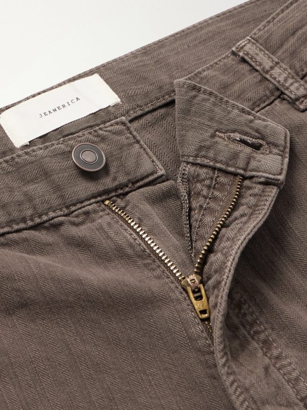 Genua Wide-Leg Herringbone Cotton-Blend Trousers - E1 Genua Wide-Leg Herringbone Cotton-Blend Trousers - E1