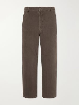 Genua Wide-Leg Herringbone Cotton-Blend Trousers