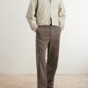 Genua Wide-Leg Herringbone Cotton-Blend Trousers - OU Genua Wide-Leg Herringbone Cotton-Blend Trousers - OU