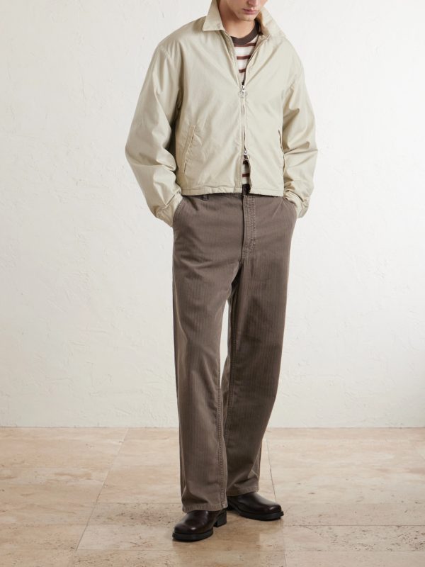 Genua Wide-Leg Herringbone Cotton-Blend Trousers - OU Genua Wide-Leg Herringbone Cotton-Blend Trousers - OU