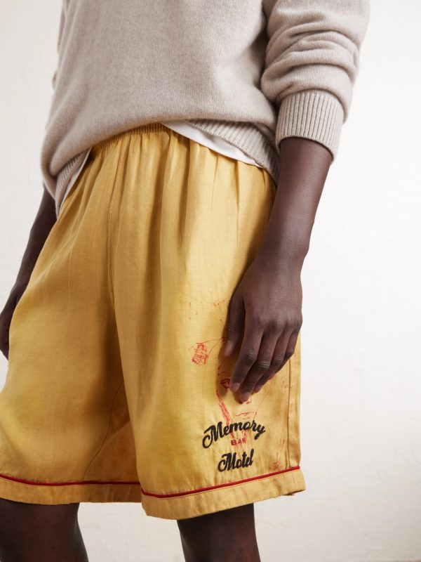 Montauk Embroidered Printed Corduroy-Linen Shorts - CU Montauk Embroidered Printed Corduroy-Linen Shorts - CU