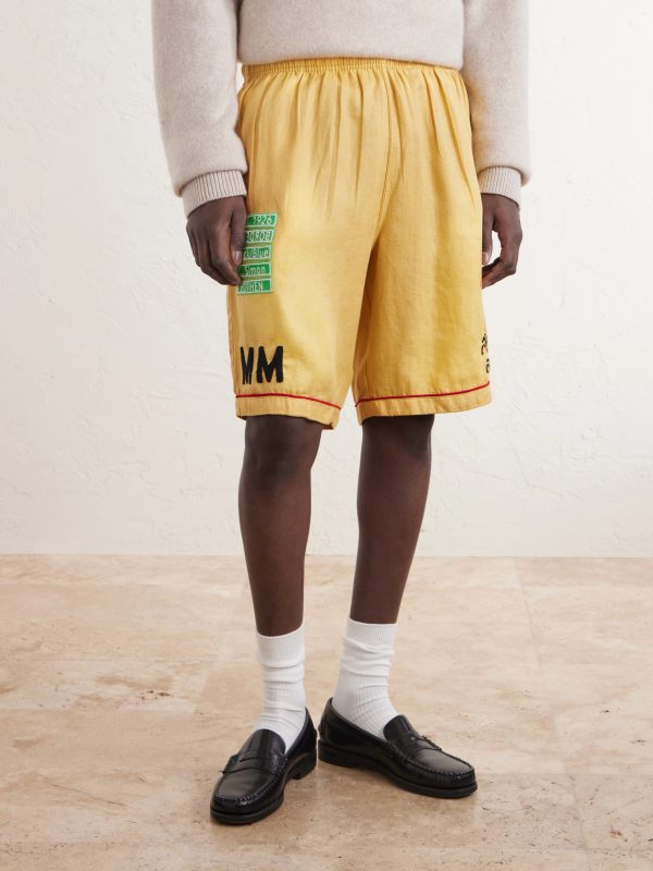 Montauk Embroidered Printed Corduroy-Linen Shorts - FR Montauk Embroidered Printed Corduroy-Linen Shorts - FR