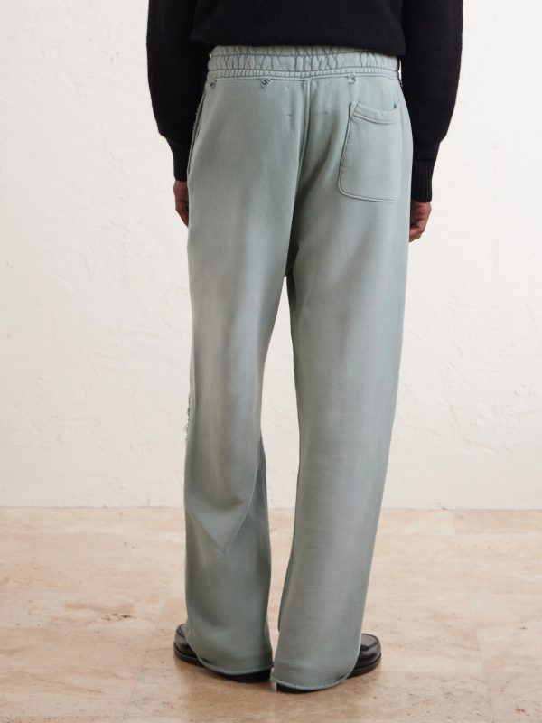 Alta Cienega Distressed Embellished Cotton-Fleece Sweatpants - BK