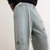 Alta Cienega Distressed Embellished Cotton-Fleece Sweatpants - CU