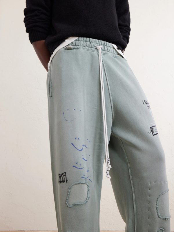 Alta Cienega Distressed Embellished Cotton-Fleece Sweatpants - CU