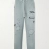 Alta Cienega Distressed Embellished Cotton-Fleece Sweatpants