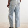Straight-Leg Distressed Studded Jeans - BK