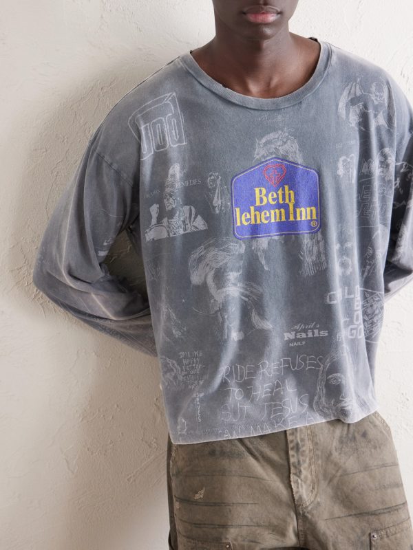 Bethlehem Inn Distressed Printed Cotton-Jersey Shirt - CU
