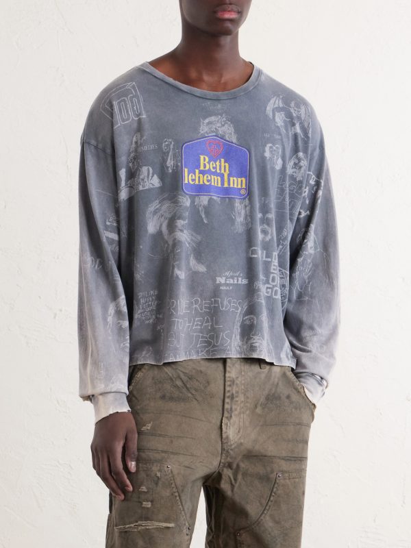 Bethlehem Inn Distressed Printed Cotton-Jersey Shirt - FR