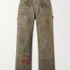 Been Thru It Straight-Leg Distressed Waxed Cotton-Canvas Trousers Been Thru It Straight-Leg Distressed Waxed Cotton-Canvas Trousers