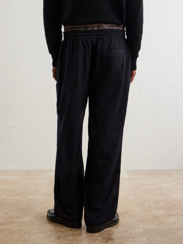 Wide-Leg Wool-Blend Sweatpants - BK Wide-Leg Wool-Blend Sweatpants - BK