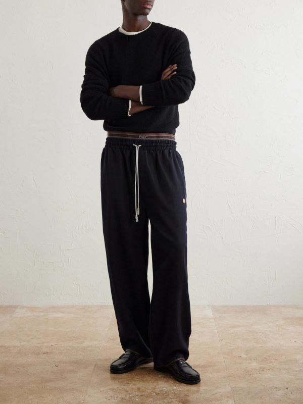 Wide-Leg Wool-Blend Sweatpants - OU Wide-Leg Wool-Blend Sweatpants - OU