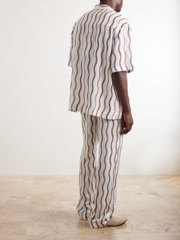 + La Marzocco Delfino Striped Tencel® Linen-Blend Pyjama Bottoms - BK