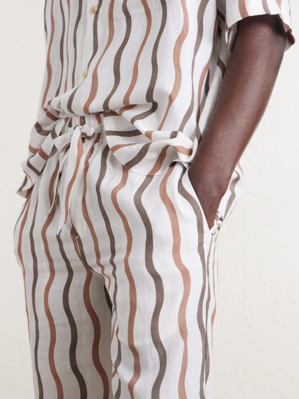 + La Marzocco Delfino Striped Tencel® Linen-Blend Pyjama Bottoms - CU