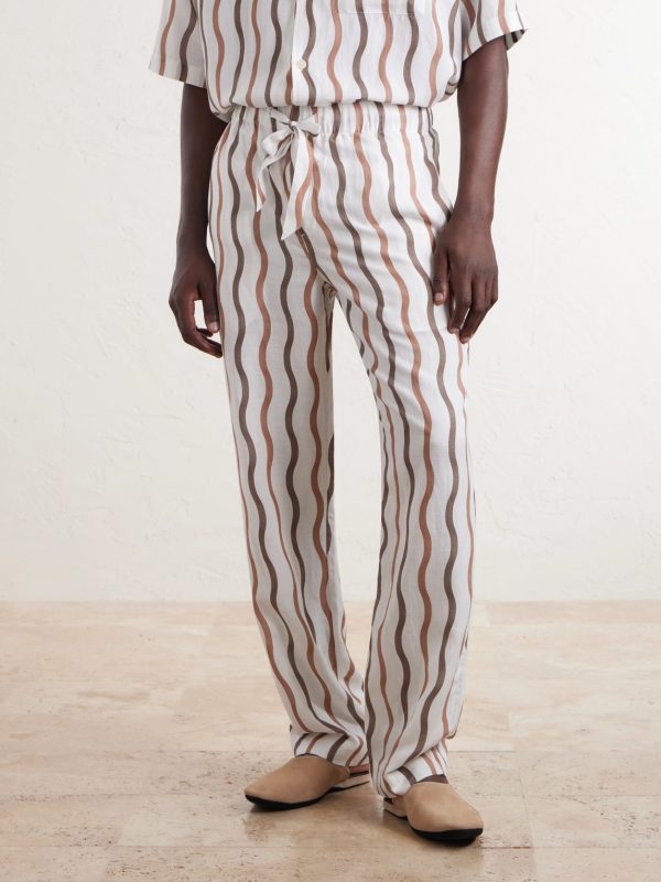 + La Marzocco Delfino Striped Tencel® Linen-Blend Pyjama Bottoms - FR
