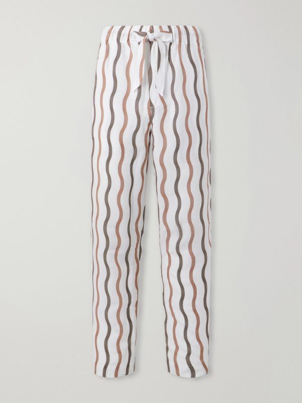 + La Marzocco Delfino Striped Tencel® Linen-Blend Pyjama Bottoms